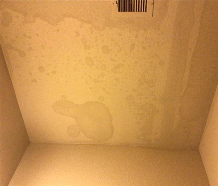 Water stains on ceiling.