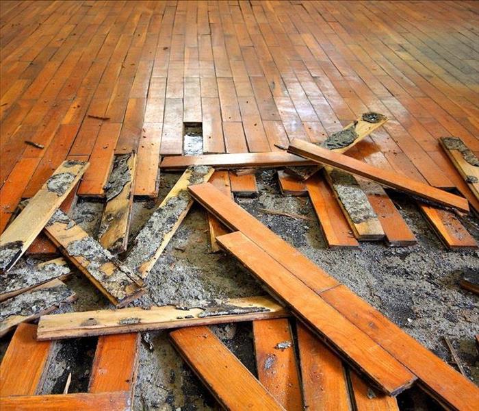 wood floor removed, wood floor damaged by water